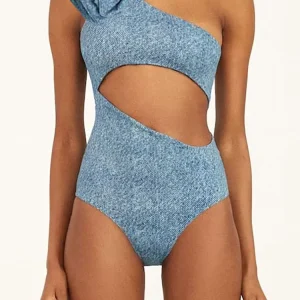 3D Floral One-Shoulder Sexy Monokini