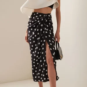 Bikini Set with Polka Dot Wrap Skirt