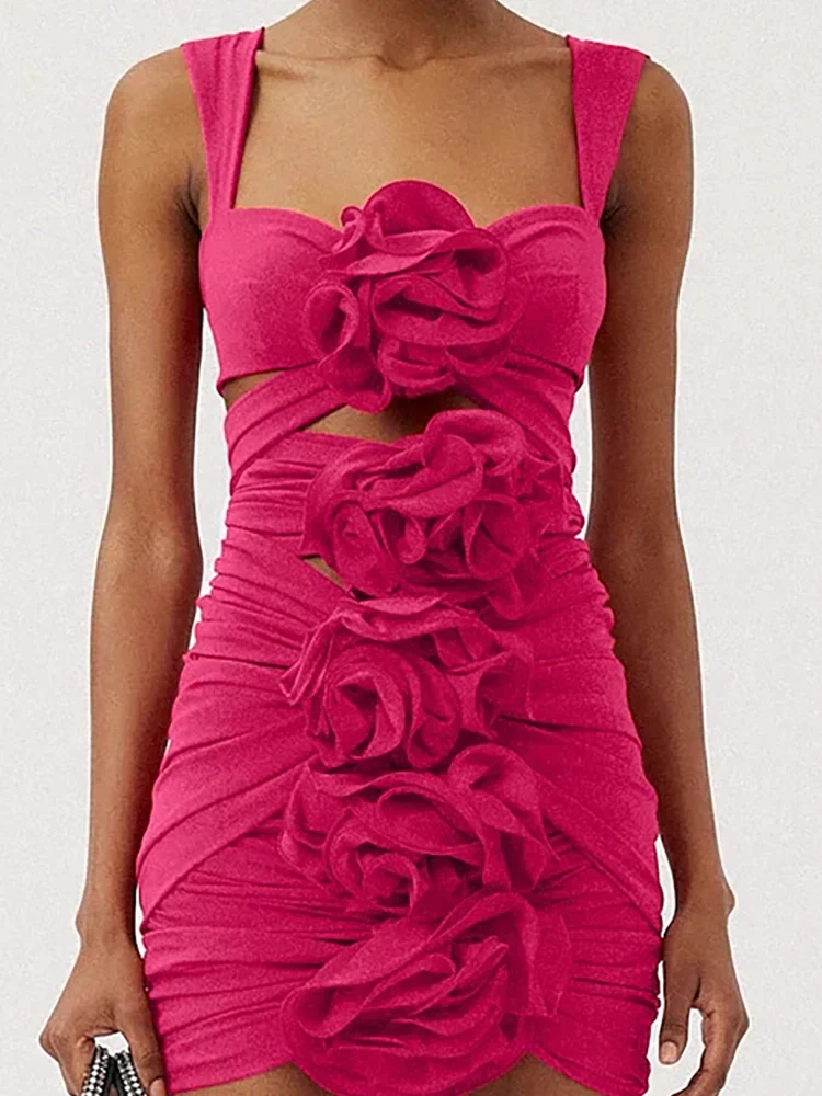 3D Floral Cutout Strappy Swimsuit Set - Image 2