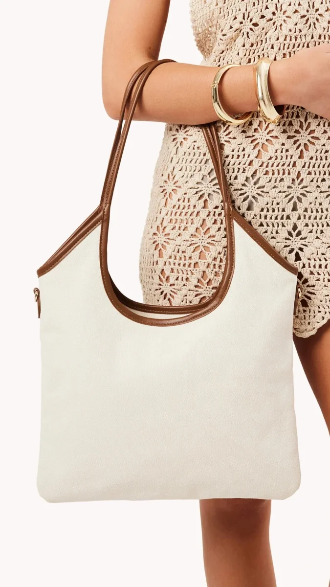 Isobel Shoulder Bag - Natural Linen - Image 2