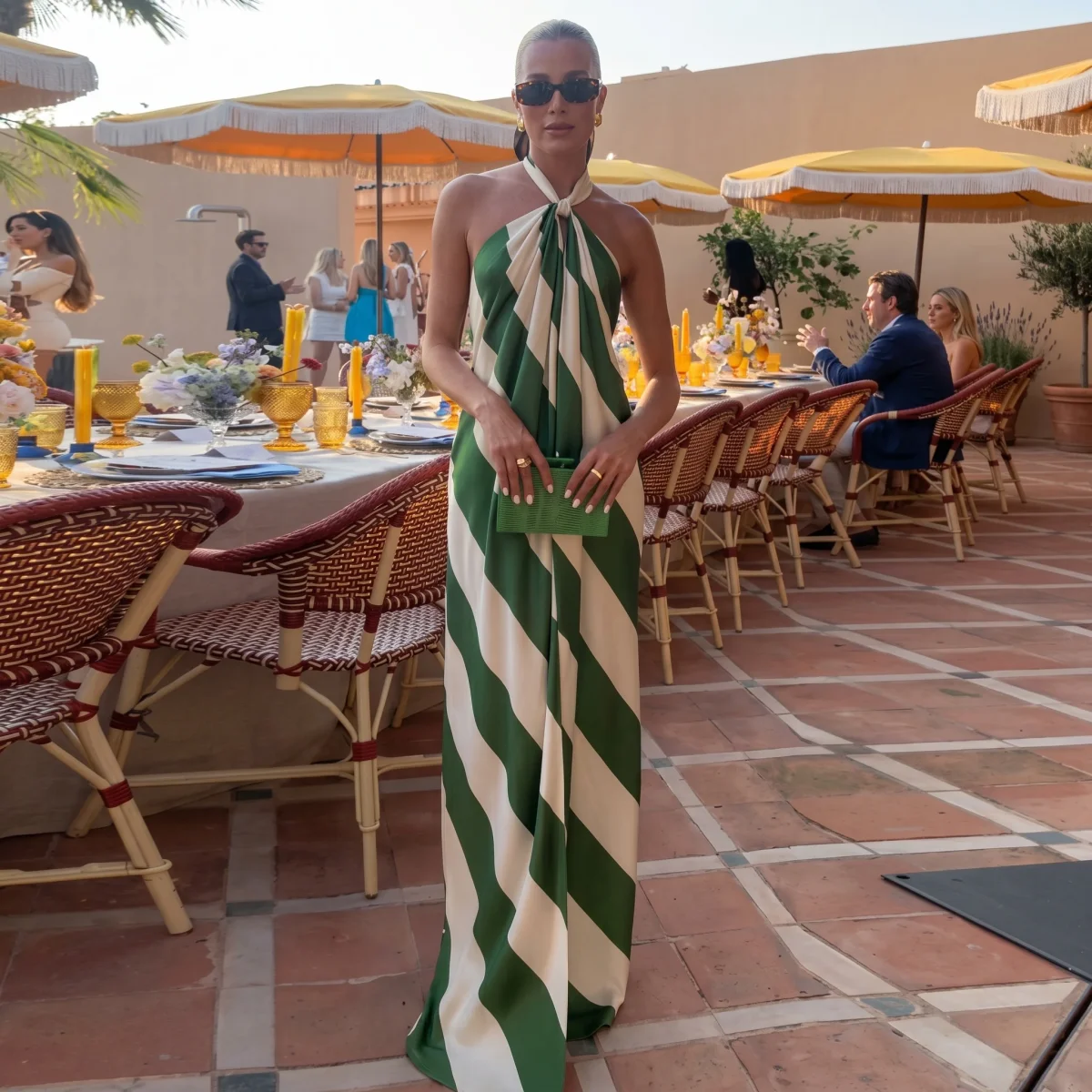 Chloé - Vestido com Estampa em Riscas