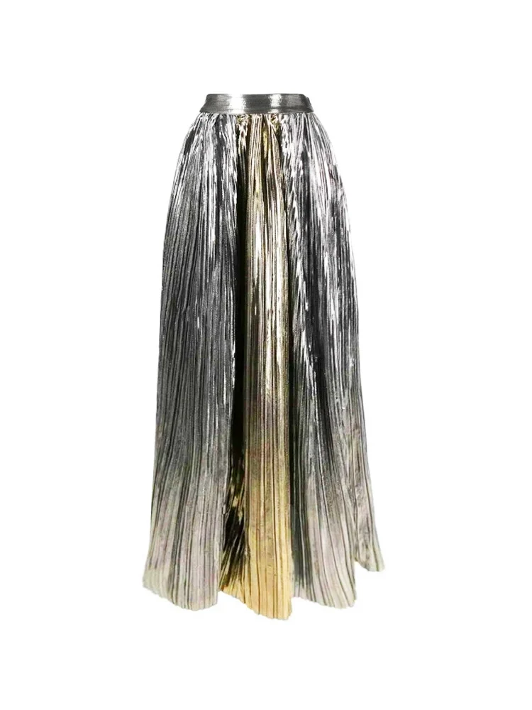 Cutout Silver Patchwork One-Piece with Skirt - Image 5