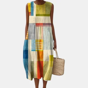 Elra - Vestido Midi Casual para o Dia a Dia